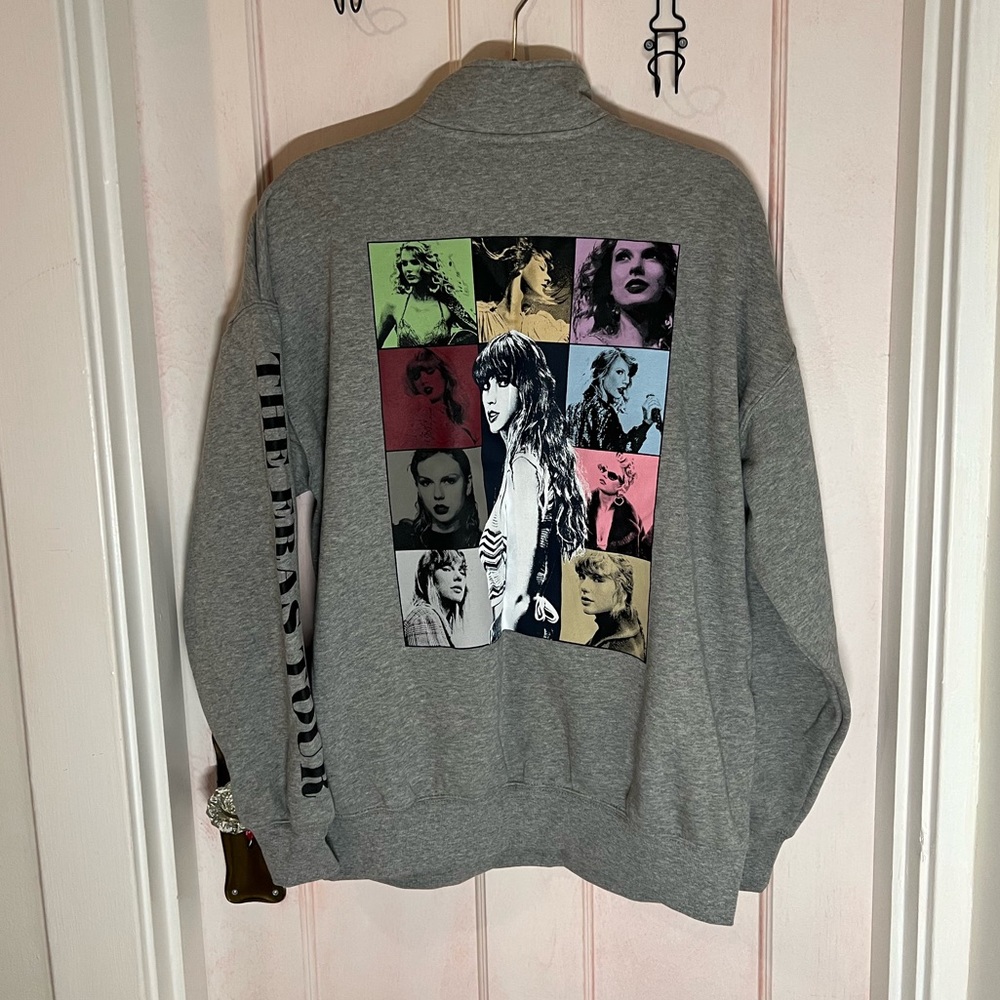 Taylor Swift eras tour grey quarter zip in size medium